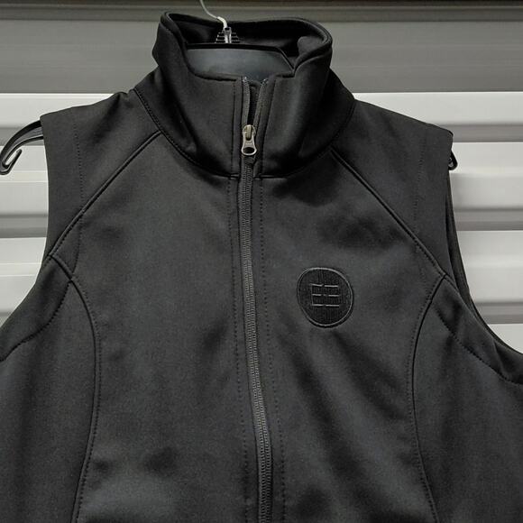 The North Face Womens Small Black Softshell Full Zip Vest Windproof Logo Jacket - Picture 4 of 8